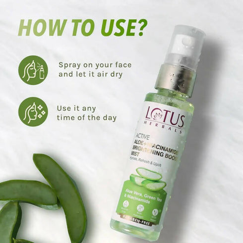 Lotus Herbals Active Aloe + Niacinamide Brightening Boost Mist