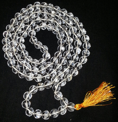 Natural Spahtik Mala For Wearing Purpose 650 Mm 108 + 1 Beads Lab Tested