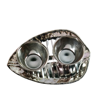 Pure Silver Haldi Kumkum Set on Banana leaf 24g