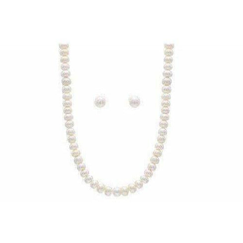 White Pearls Necklace Set - Model 2