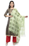 A R Silk Women's Cotton Window Check Pista Green Regular Dupatta