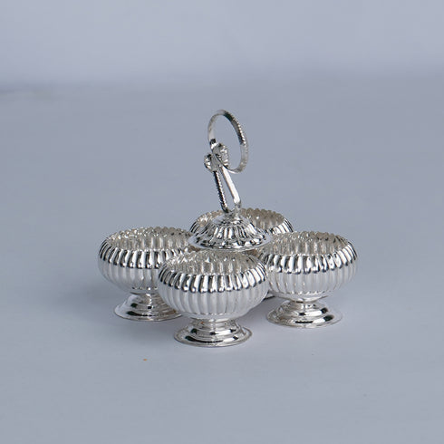 Pure Silver Panchapali Four Bowl Set 50g