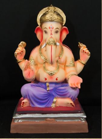 Brahman Bethak - 18 Inch Paper Mache Voilet Color Ganesh - 5000gms