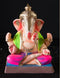 Dagdu Seth - 12 Inch Paper Mache Pink and Green Ganesh - 5000gms