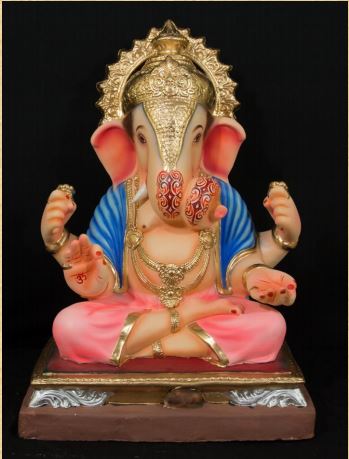 Dagdu Seth - 26 Inch Paper Mache Blue Ganesh - 5000gms