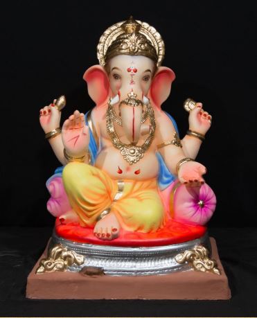 Motha Gol Ring Peshwa - 21 Inch Paper Mache Ganesh - 5000gms