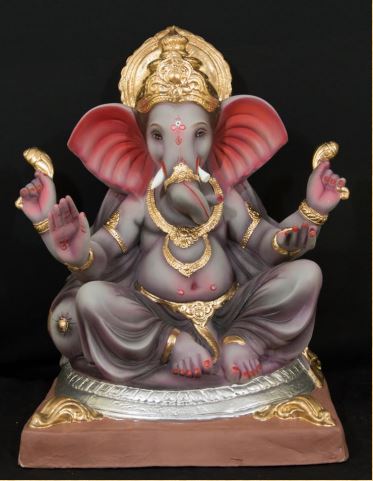 Gol Ring Titwala - 24 Inch Paper Mache Ash Color Ganesh - 5000gms