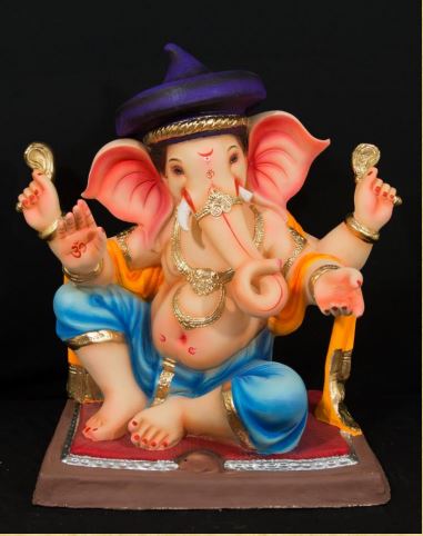 Half Dhotar Peshwa - 24 Inch Paper Mache Mushika Ganesh - 5000gms