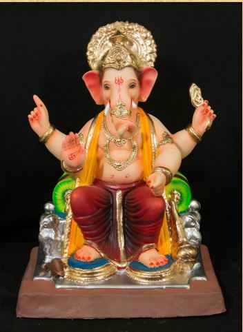 Lal Baug Raja - 21 Inch Paper Mache Ganesh - 5000gms