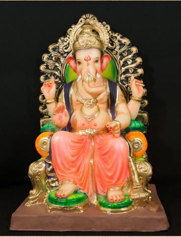 Lal Baug Raja with Prabhaval - 30 Inch Paper Mache Ganesh - 5000gms