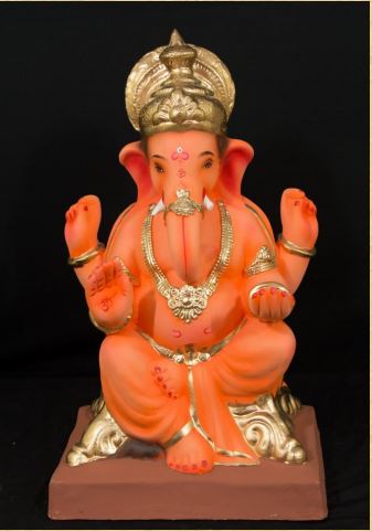 Philips - 19 Inch Paper Mache orange  Ganesh - 5000gms