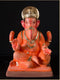 Shivrekar - 21 Inch Paper Mache Orange Ganesh - 5000gms