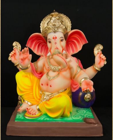 Single Load Paper Mache Ganesh - 24 Inch - 5000gms