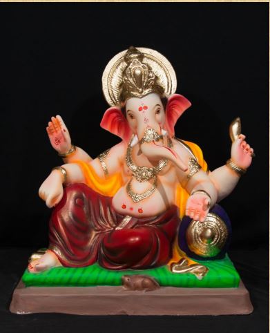 Single Load Mukut - 21 Inch Paper Mache Ganesh - 5000gms