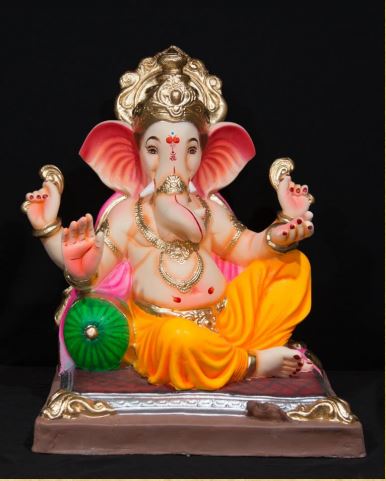 Single Load Peshwa - 24 Inch Paper Mache Ganesh with crown - 5000gms