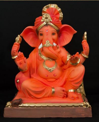 Single Load Pheta - 18 inch Paper Mache Orange Ganesh - 5000gms