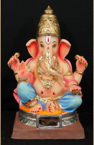 Tirupati - 20 Inch Paper Mache Ganesh With Crown - 5000gms