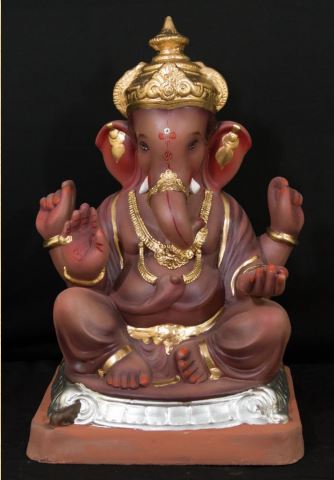 Titwala - 21 Inch Paper Mache brown Ganesh - 5000gms