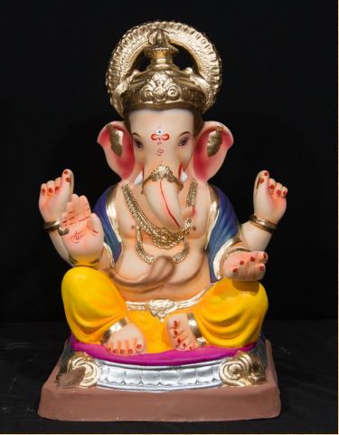 Titwala - 21 Inch Paper Mache Ganesh on simhasan - 5000gms