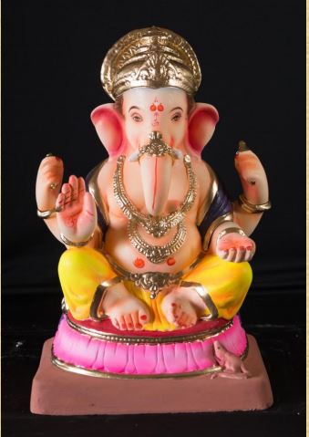 Updi kamal - 16 Inch Paper Mache Ganesh on lotus - 5000gms