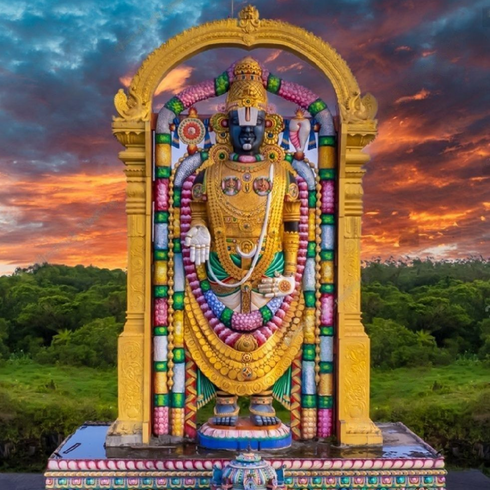 Indian Pooja Backdrop Cloth/Ancient temples/Wedding Decor/Ganesha /Pichwai Cow/Pooja decor/Party Events/Decoration/Fabric 3D printing/Kolam Pooja Print/Venkateswara