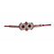 Red Kundan with White Stones Rakhi