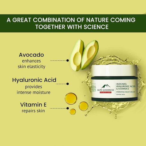 Alps Goodness Avocado Hyaluronic Acid and Vitamin E Hydrating Night Cream