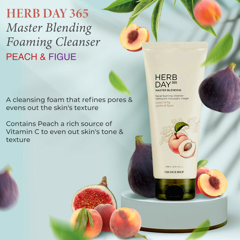 The Face Shop Herb Day 365 Foaming Cleanser- Peach & Figue 170ml