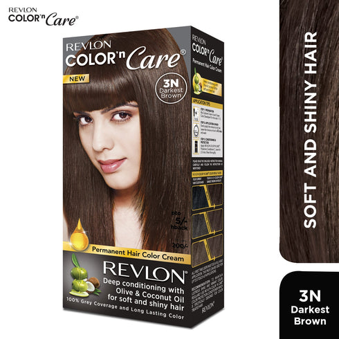 Revlon Color N Care Permanent Hair Color Cream-Darkest Brown 3N 100ml