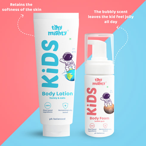 Tiny Mighty Kids Skin Nourishment Pack Body Foam+ Body Lotion