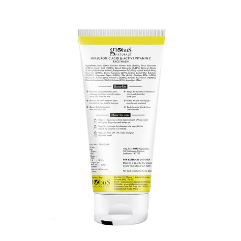 Globus Naturals Anti-Ageing Face Wash with Hyaluronic Acid and Vitamin C