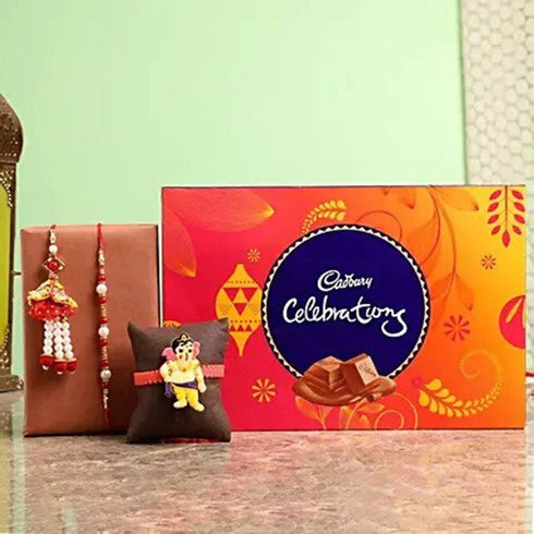Family Rakhi Set With Celebrations Chocolate Box