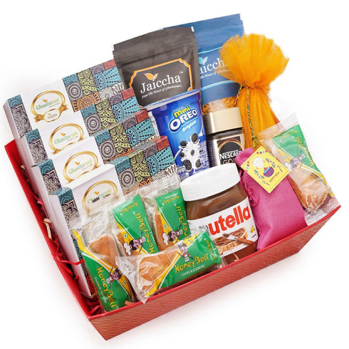 Ghasitaram Pink Hamper Basket of Goodies