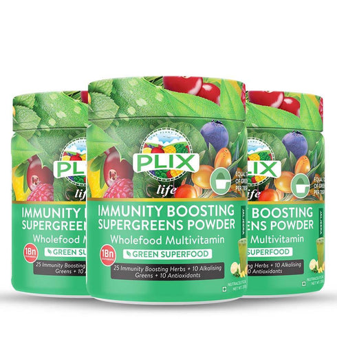 Plix Immunity Boosting Supergreens PowderJaljeera 200g Each