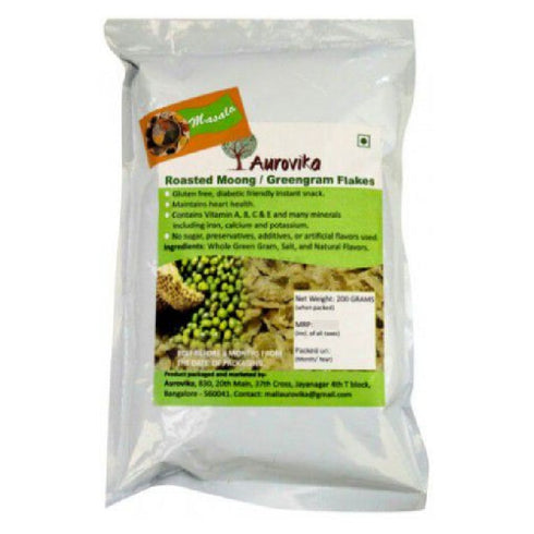 Aurovika Roasted Moong Green Flakes
