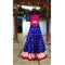 Pochampally Ikkat Dark Blue Lehenga With Pink Border