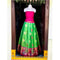Pochampally Ikkat Parrot Green With Pink Border Lehenga