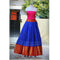 Pochampally Ikkat Blue Lehenga With Pink Border