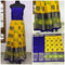 Pochampally Ikkat Yellow Lehenga With Blue Border