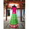 Pochampally Ikkatt Green With Pink Border Lehenga