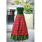 Pochampally Ikkat Pink Lehenga With Mehandi Green Border