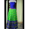 Pochampally Ikkat Parrot Green Lehenga With Blue Border