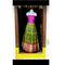 Pochampally Ikkat Mehandi Green Lehenga With Pink Border