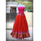 Pochampally Ikkat Orange Lehenga Andpink Border