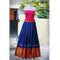 Pochampally Ikkat Darkblue Lehenga With Pink Border