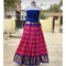 Pochampally Ikkat Pink Lehenga With Blue Border