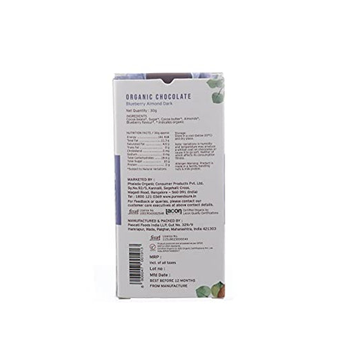 Pure & Sure Organic Chocolate Blueberry Almond Dark