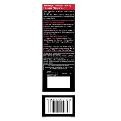 Garnier Men Acno Fight Pimple Clearing Brightening Moisturizer