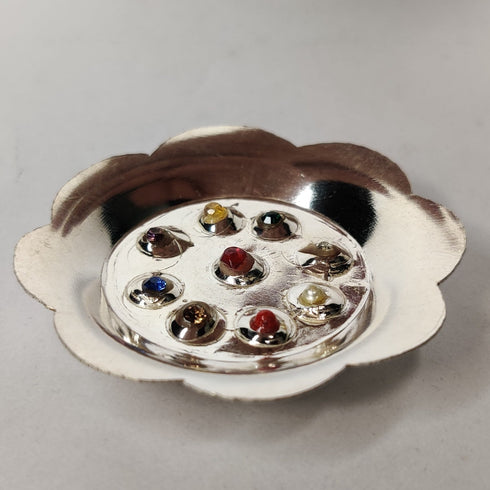 Pure Silver Navaratna Plate 10.25g