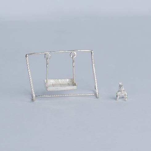 Pure Silver Jhula Set With Krishna Idol 9.27g